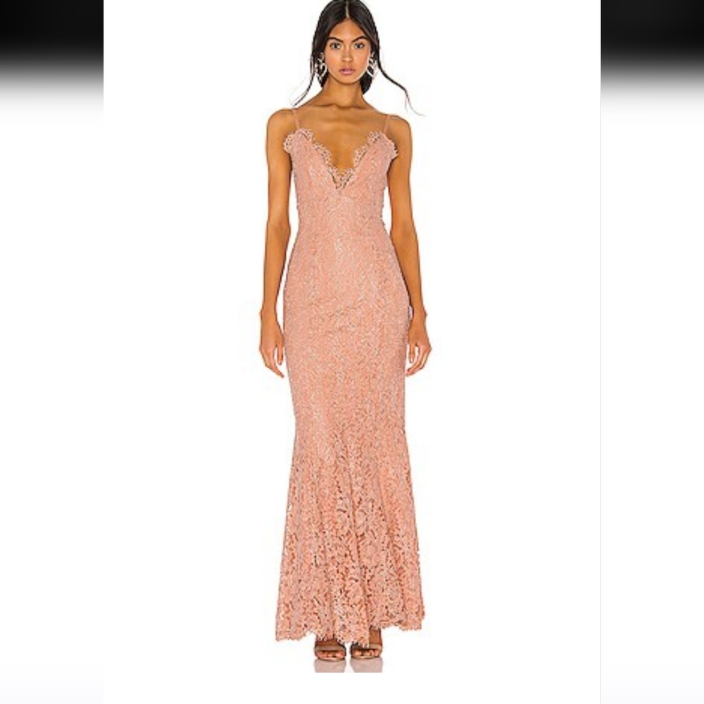 Gallion Gown in Peach Beige By NBD